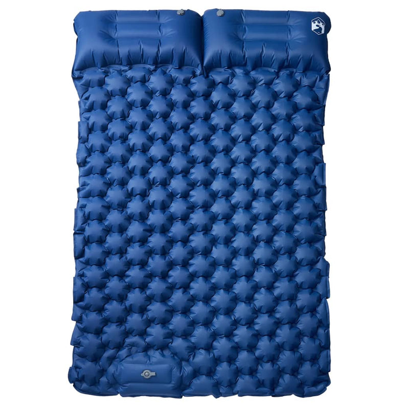 Load image into Gallery viewer, Vidaxl kampeermatras met kussens zelfopblazend 2-persoons marineblauw
