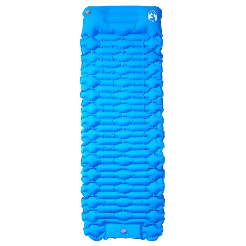 Load image into Gallery viewer, Vidaxl kampeermatras met kussen zelfopblazend 1-persoons blauw
