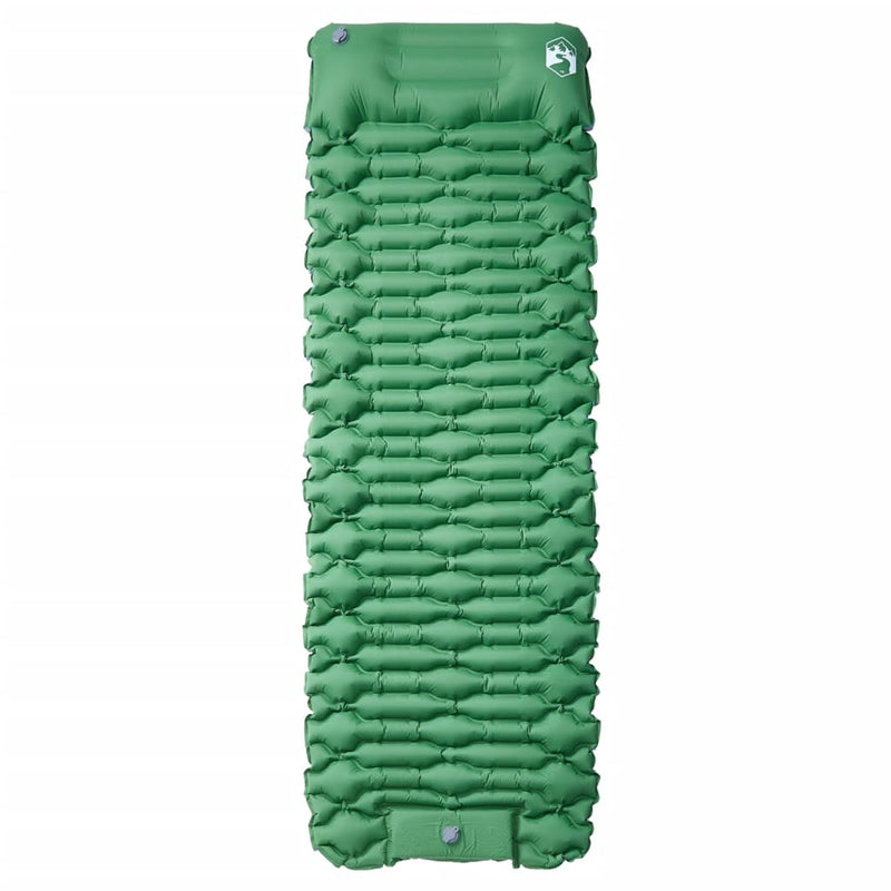 Load image into Gallery viewer, Vidaxl kampeermatras met kussen zelfopblazend 1-persoons groen
