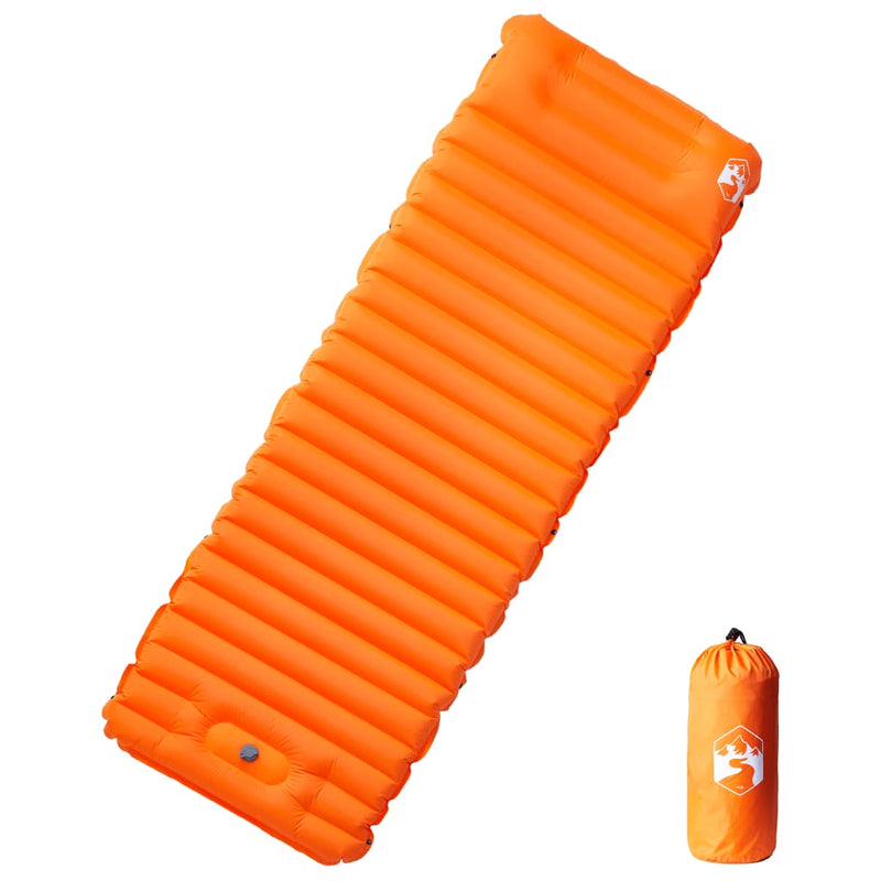 Load image into Gallery viewer, Vidaxl kampeermatras met kussen zelfopblazend 1-persoons oranje
