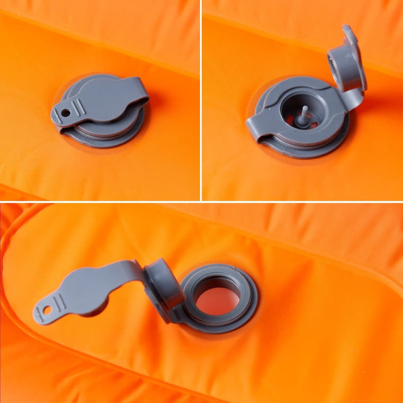 Load image into Gallery viewer, Vidaxl kampeermatras met kussen zelfopblazend 1-persoons oranje
