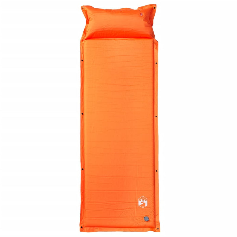 Load image into Gallery viewer, Vidaxl kampeermatras met kussen zelfopblazend 1-persoons oranje
