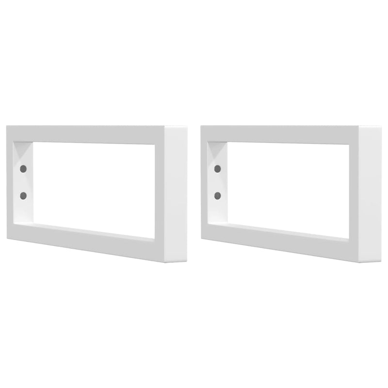 Load image into Gallery viewer, Vidaxl wandbeugels voor wasbak 2 st rechthoekig staal wit

