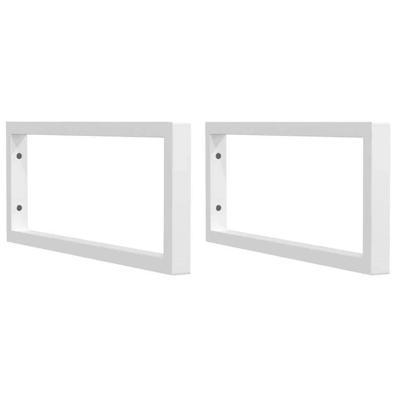 Load image into Gallery viewer, Vidaxl wandbeugels voor wasbak 2 st rechthoekig staal wit
