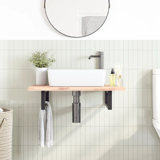 Vidaxl wandbeugels voor wasbak 2 st rechthoekig staal zwart