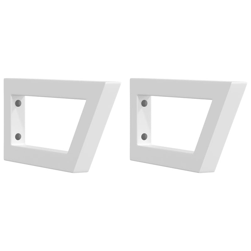 Load image into Gallery viewer, Vidaxl wandbeugels voor wasbak 2 st trapezium staal wit
