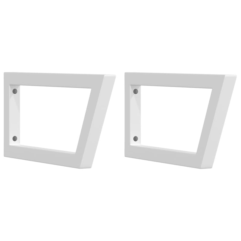 Load image into Gallery viewer, Vidaxl wandbeugels voor wasbak 2 st trapezium staal wit
