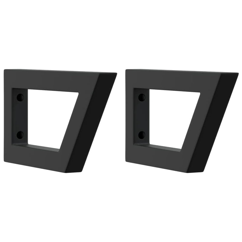 Load image into Gallery viewer, Vidaxl wandbeugels voor wasbak 2 st trapezium staal zwart
