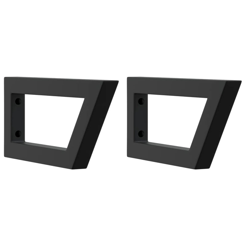 Afbeelding laden in galerijviewer, VidaXL Wandbeugels voor wasbak 2 st trapezium staal zwart
