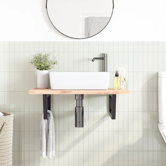 Vidaxl wandbeugels voor wasbak 2 st trapezium staal zwart