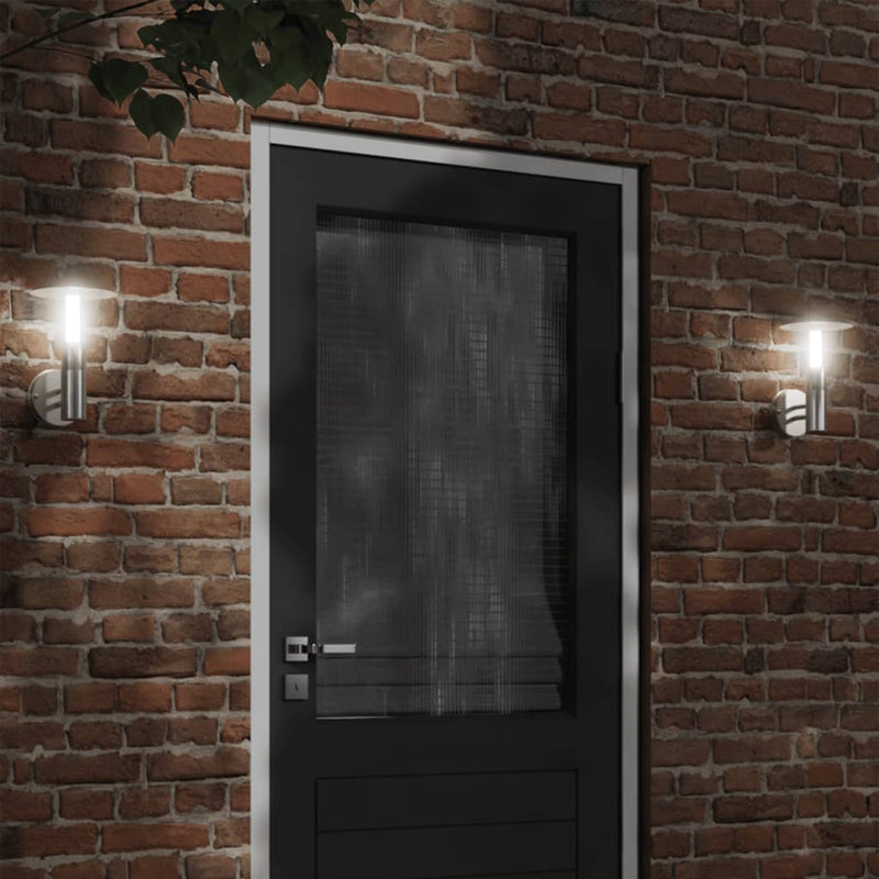 Load image into Gallery viewer, Vidaxl buitenwandlampen 2 st roestvrij staal zilverkleurig
