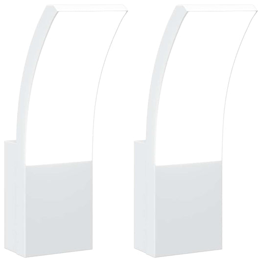 Vidaxl buitenwandlampen 2 st led gegoten aluminium wit
