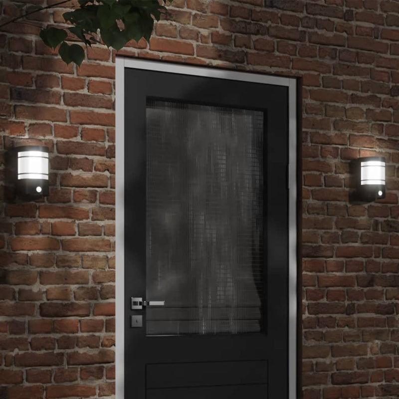 Load image into Gallery viewer, Vidaxl buitenwandlamp met sensor roestvrij staal zwart
