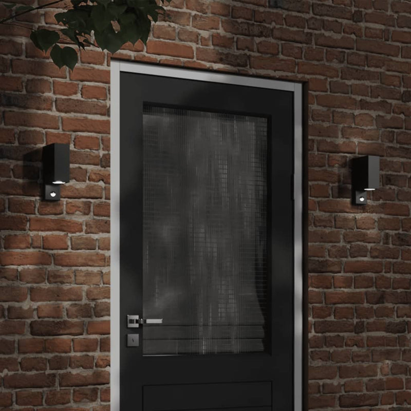 Load image into Gallery viewer, Vidaxl buitenwandlamp met sensor gegoten aluminium zwart

