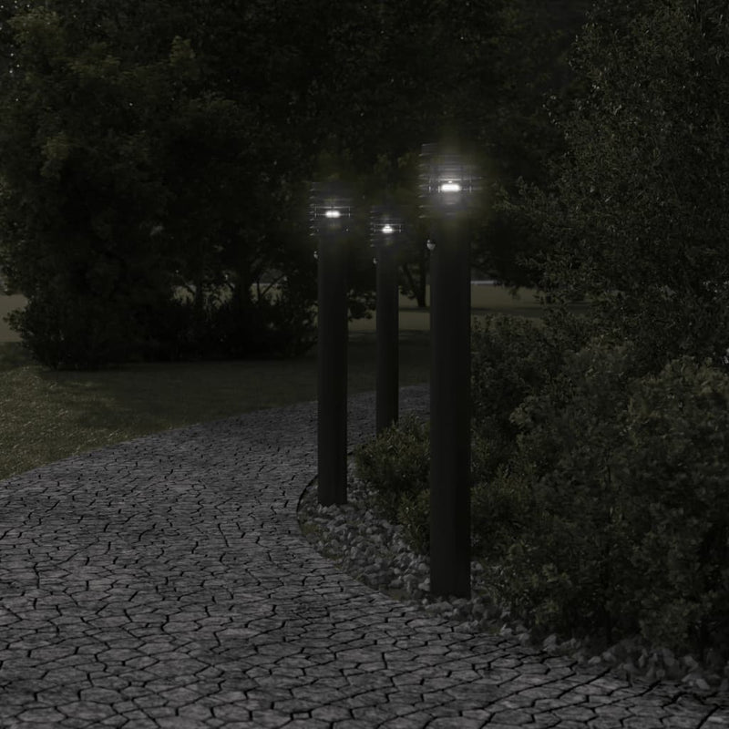 Load image into Gallery viewer, Vidaxl vloerlamp voor buiten met sensor 110 cm roestvrijstaal zwart
