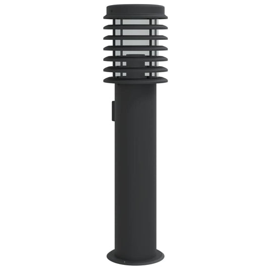 Vidaxl buitenvloerlamp met stopcontact 60 cm roestvrijstaal zwart