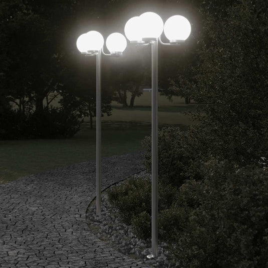 Vidaxl vloerlamp voor buiten 2 st 215 cm roestvrij staal zilverkleurig