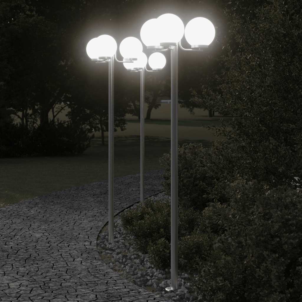 Vidaxl vloerlamp voor buiten 2 st 215 cm roestvrij staal zilverkleurig