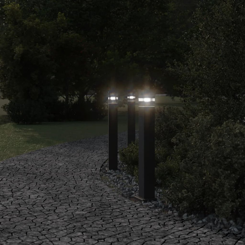 Load image into Gallery viewer, Vidaxl vloerlampen voor buiten 3 st 80 cm aluminium zwart
