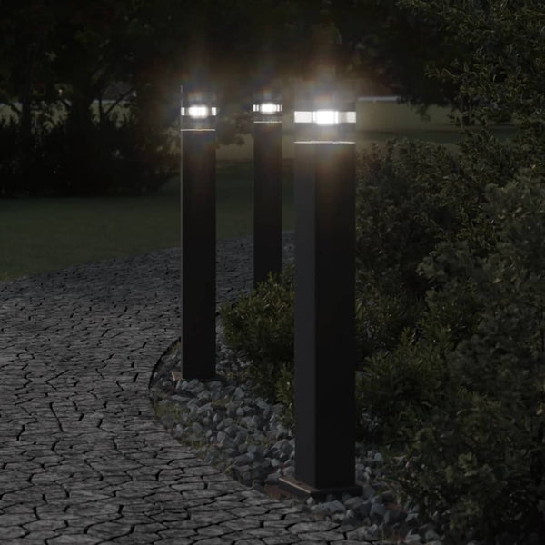 VidaXL Vloerlampen voor buiten 3 st 80 cm aluminium zwart