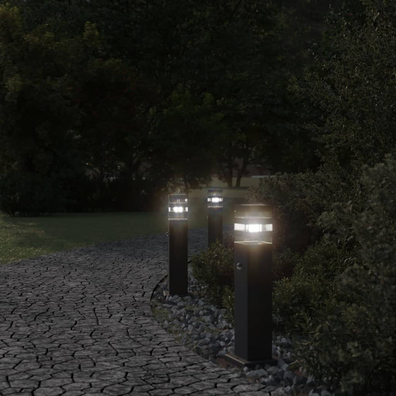 Load image into Gallery viewer, Vidaxl vloerlampen voor buiten met sensor 50 cm aluminium zwart
