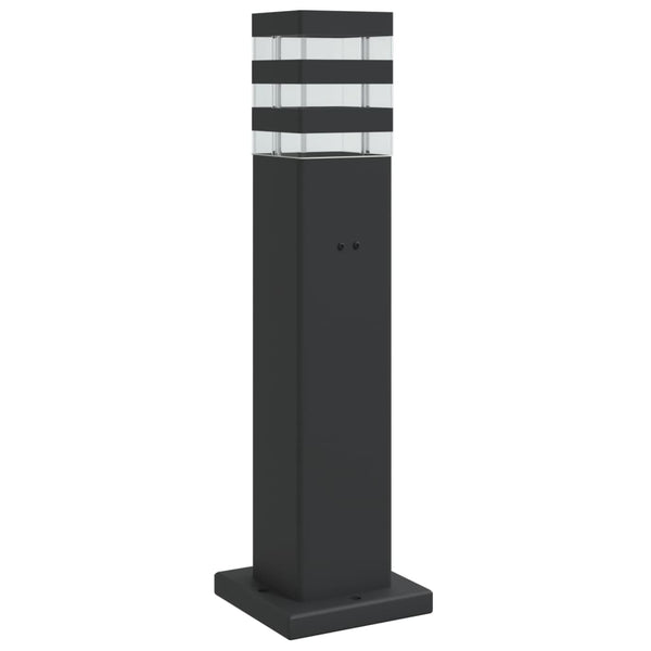 VidaXL Vloerlamp voor buiten met stopcontact 50 cm aluminium zwart