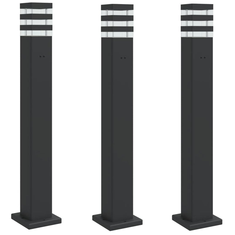 Load image into Gallery viewer, Vidaxl buitenvloerlampen 3 st met stopcontact 80 cm aluminium zwart
