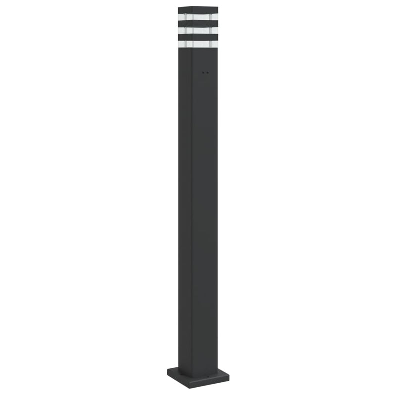 Load image into Gallery viewer, Vidaxl vloerlamp voor buiten met stopcontact 110 cm aluminium zwart
