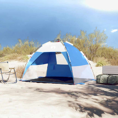 VidaXL Strandtent 2-persoons waterdicht snelontgrendeling azuurblauw