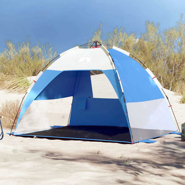 VidaXL Strandtent 2-persoons waterdicht snelontgrendeling azuurblauw