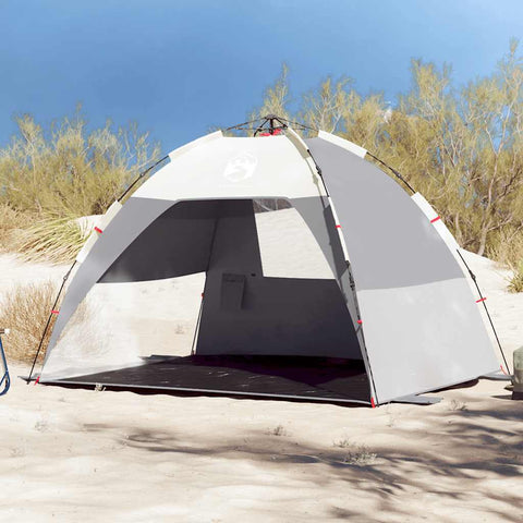 VidaXL Strandtent 2-persoons waterdicht snelontgrendeling grijs