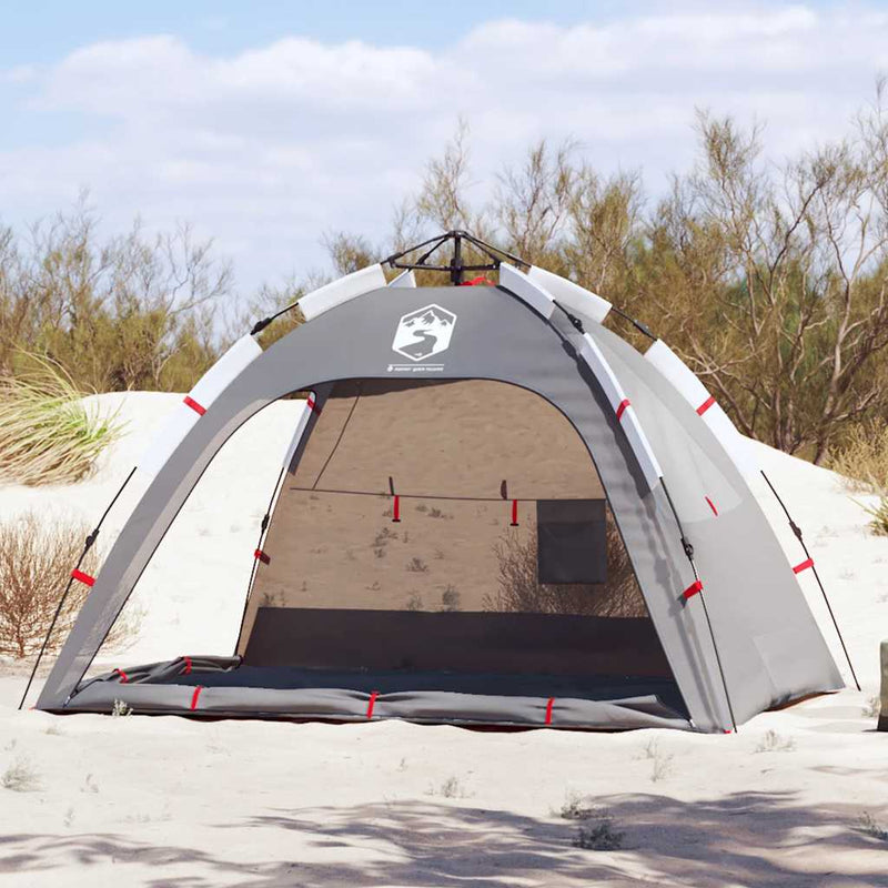 Load image into Gallery viewer, Vidaxl strandtent 2-persoons waterdicht snelontgrendeling grijs
