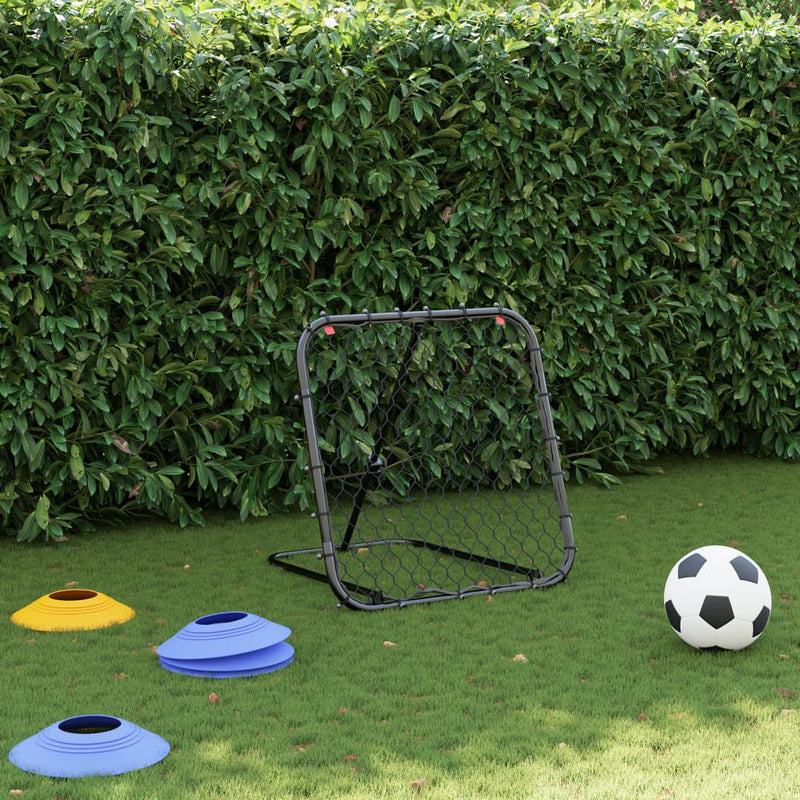 Load image into Gallery viewer, Vidaxl voetbalrebounder verstelbaar 84x73x60-80 cm staal zwart
