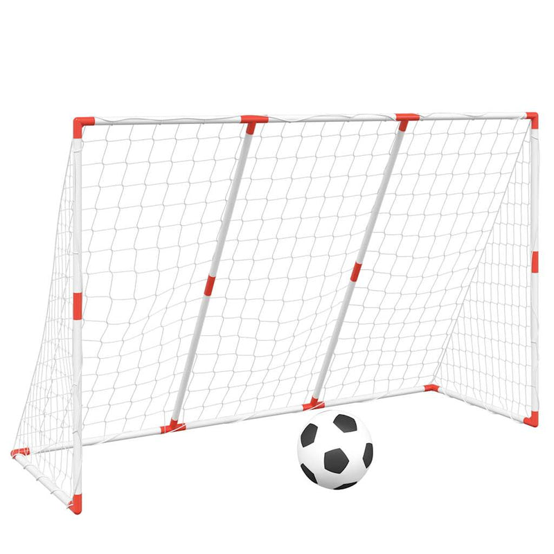 Load image into Gallery viewer, Vidaxl kindervoetbaldoel met ballen 2-in-1 184x64x124 cm wit
