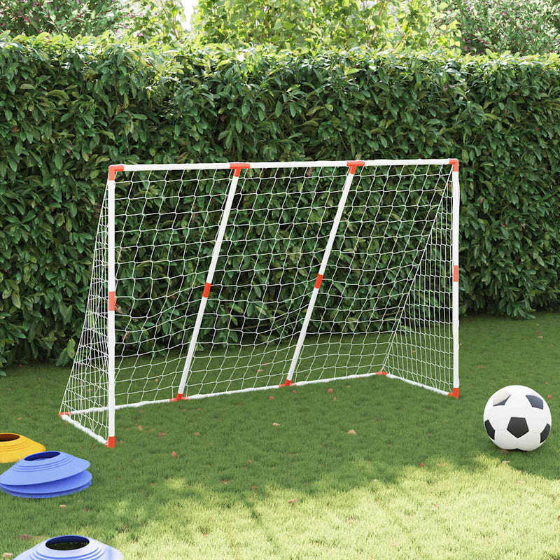 Load image into Gallery viewer, Vidaxl kindervoetbaldoel met ballen 2-in-1 184x64x124 cm wit
