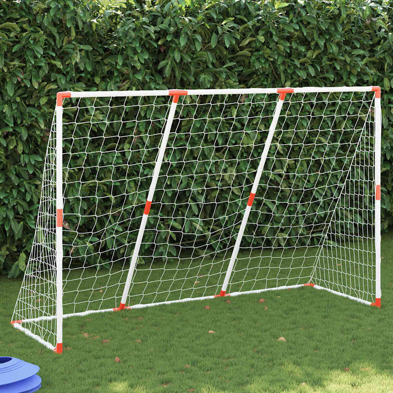 Load image into Gallery viewer, Vidaxl kindervoetbaldoel met ballen 2-in-1 184x64x124 cm wit
