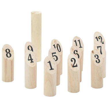 Vidaxl 13-delige nummerkubb spelset met draagtas massief grenenhout
