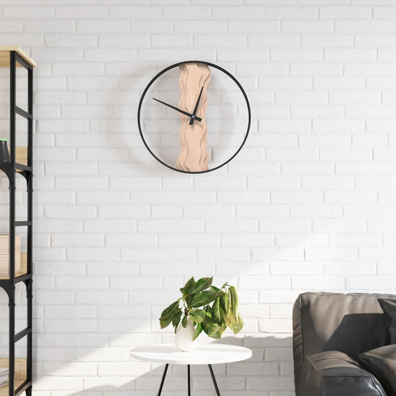 Load image into Gallery viewer, Vidaxl wandklok ø35 cm ijzer en eikenhout bruin

