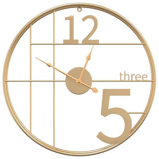 Vidaxl wandklok ø50 cm ijzer goudkleurig