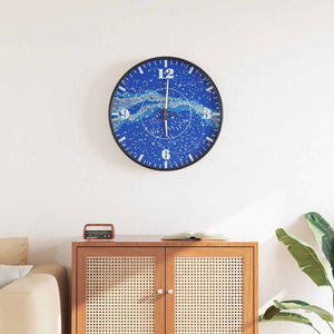 Vidaxl wandklok met lichtgevende wijzerplaat en wijzers ø30 cm blauw