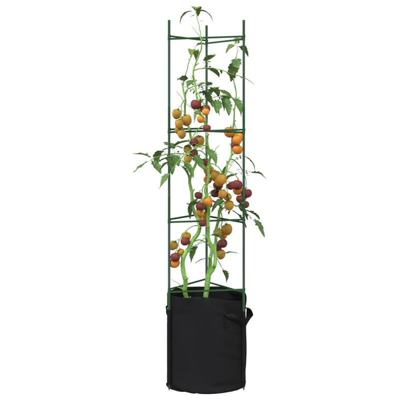 Load image into Gallery viewer, Vidaxl tomatenkooi met plantenzak 2 st 154 cm staal en polypropeen
