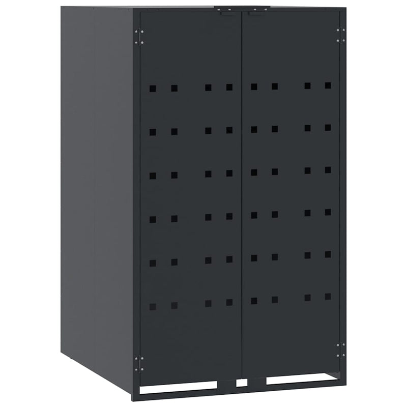 Load image into Gallery viewer, Vidaxl opbergruimte voor enkele afvalbak antraciet 69x79x117 cm staal
