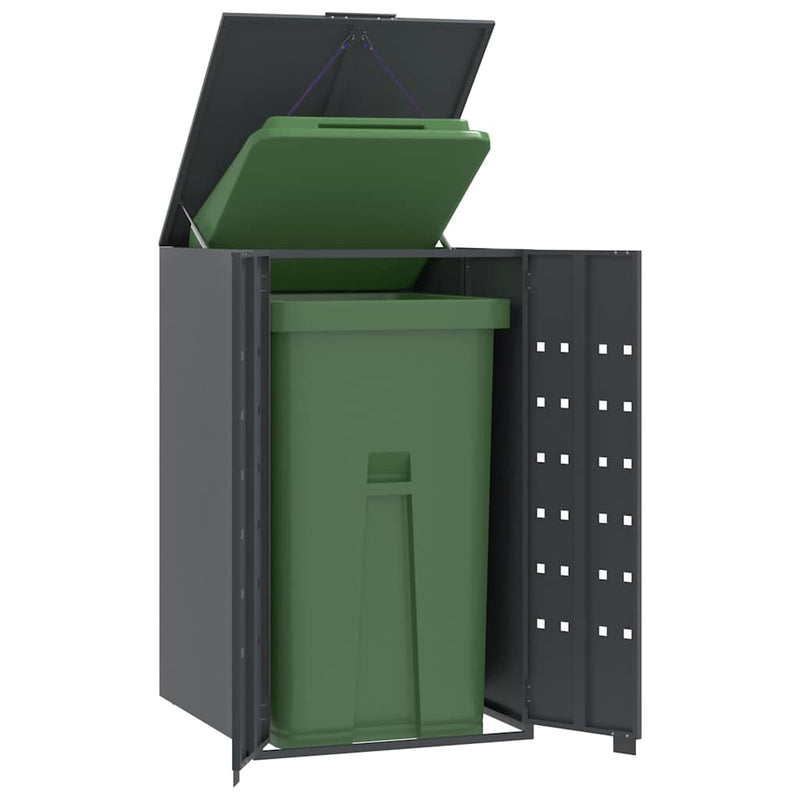 Load image into Gallery viewer, Vidaxl opbergruimte voor enkele afvalbak antraciet 69x79x117 cm staal

