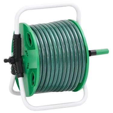 Vidaxl slanghaspel met slangkoppelset 0,5 30 m vrijstaand pvc groen