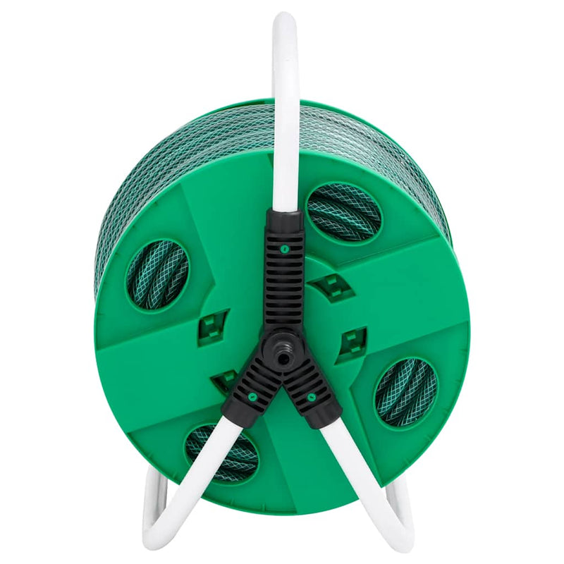 Load image into Gallery viewer, Vidaxl slanghaspel met slangkoppelset 0,5 30 m vrijstaand pvc groen
