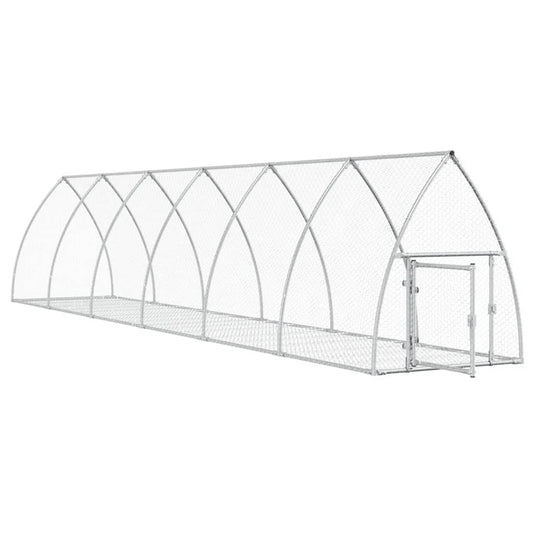 Vidaxl konijnenhok 600x105x120 cm gegalvaniseerd staal zilverkleurig