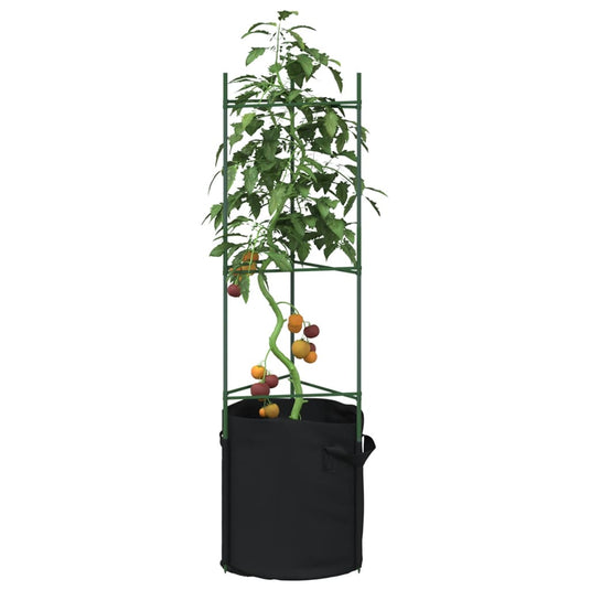 Vidaxl tomatenkooien met plantenzak 4 st 116 cm staal en polypropeen