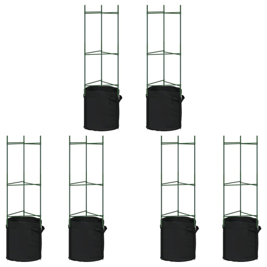 Vidaxl tomatenkooien met plantenzak 6 st 116 cm staal en polypropeen