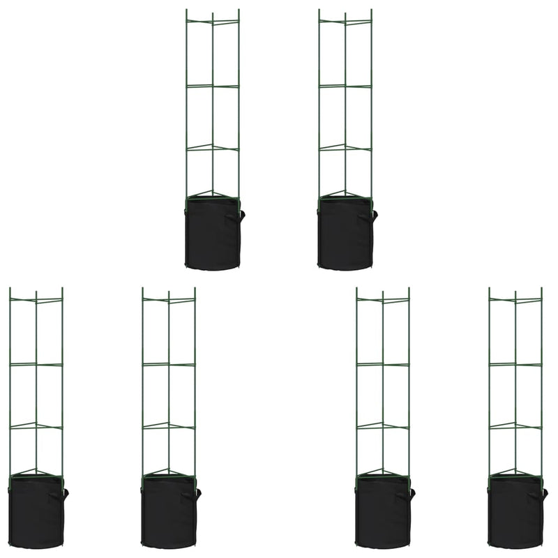 Load image into Gallery viewer, VidaXL Tomatenkooien met plantenzak 6 st 154 cm staal en polypropeen
