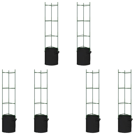 VidaXL Tomatenkooien met plantenzak 6 st 154 cm staal en polypropeen